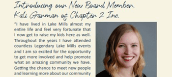 Kali Garman added to Legendary Lake Mills Board.