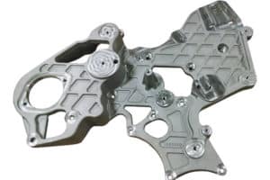 Aluminum sand cast mounting plate for defense/military tactical vehicle.